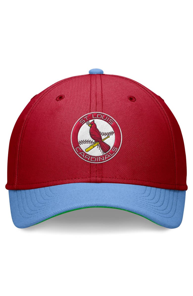 Nike Men's Nike Red/Light Blue St. Louis Cardinals Cooperstown Collection Rewind Swooshflex Performance Hat, Alternate, color, Red