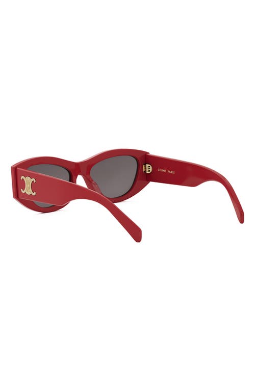 Celine Triomphe 55mm Rectangular Sunglasses In Red