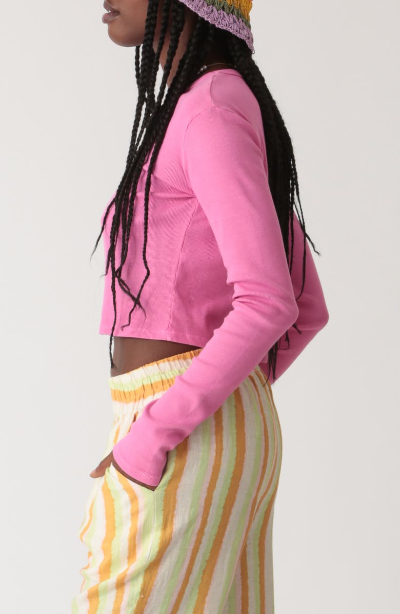 Electric & Rose Rory Rib Long Sleeve Crop T-Shirt, Alternate, color,