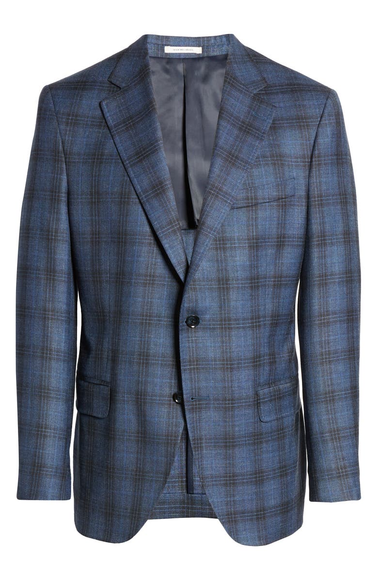 Peter Millar Classic Fit Plaid Stretch Wool Blend Sport Coat, Alternate, color, 