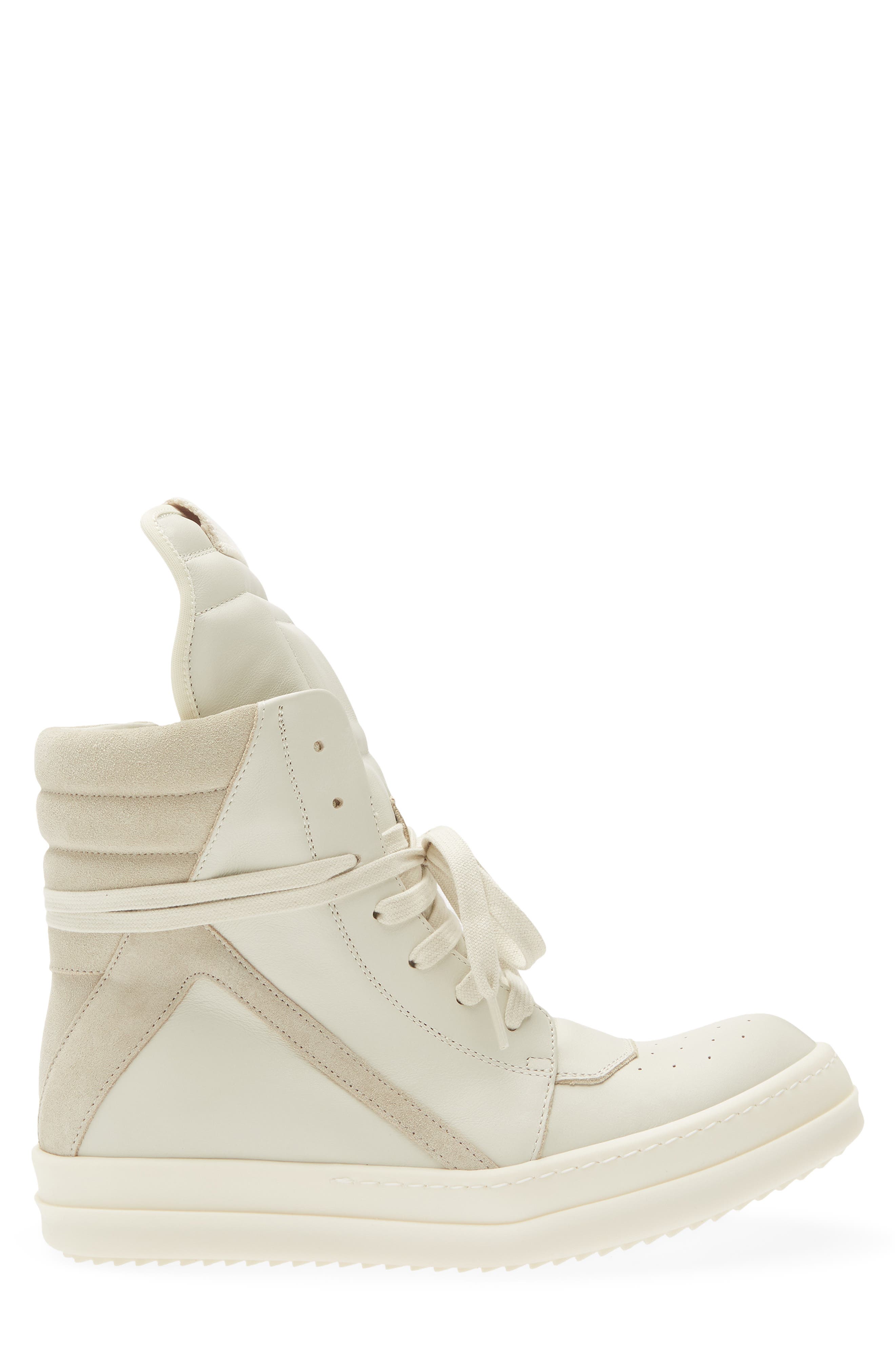 Rick Owens Geobasket High Top Sneaker, Alternate, color, Dirty Milk/ Pearl Milk