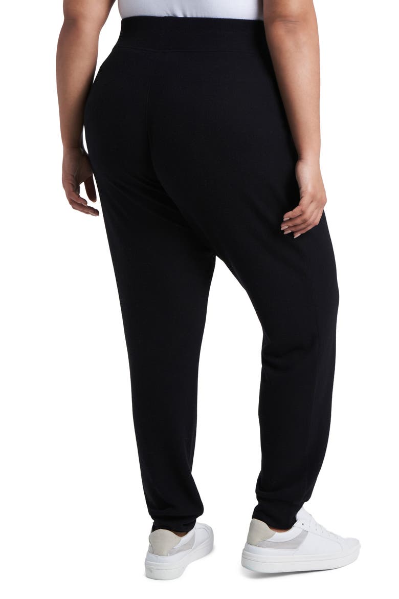 Tie Waist Cozy Knit Joggers, Alternate, color, RICH BLACK