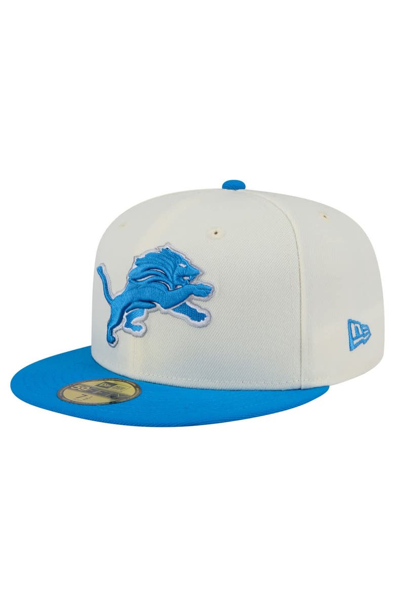 New Era Men's New Era  Cream/Blue Detroit Lions Main 59FIFTY Fitted Hat, Alternate, color, 