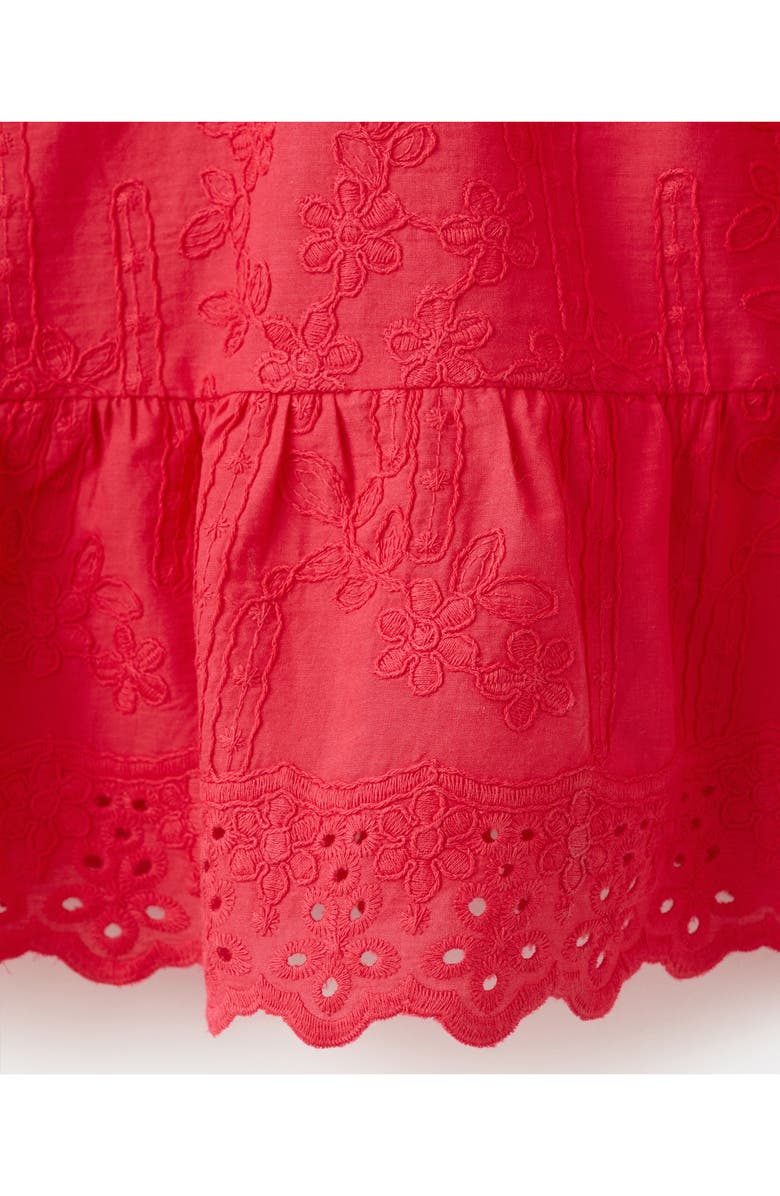 MANGO Floral Embroidered Cotton Peplum Top, Alternate, color, Strawberry