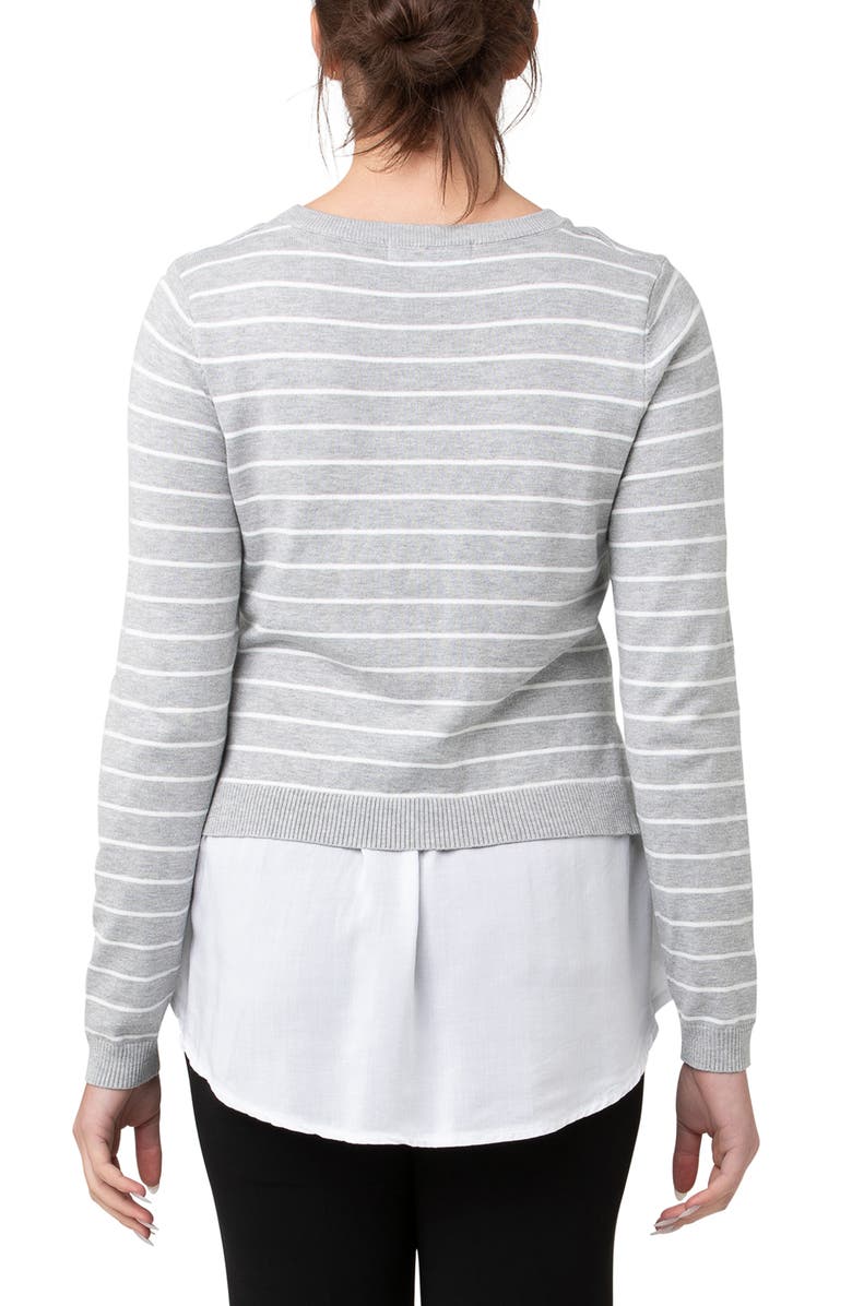 Ripe Maternity Sia Nursing Knit Silver Marle / White, Alternate, color, Grey
