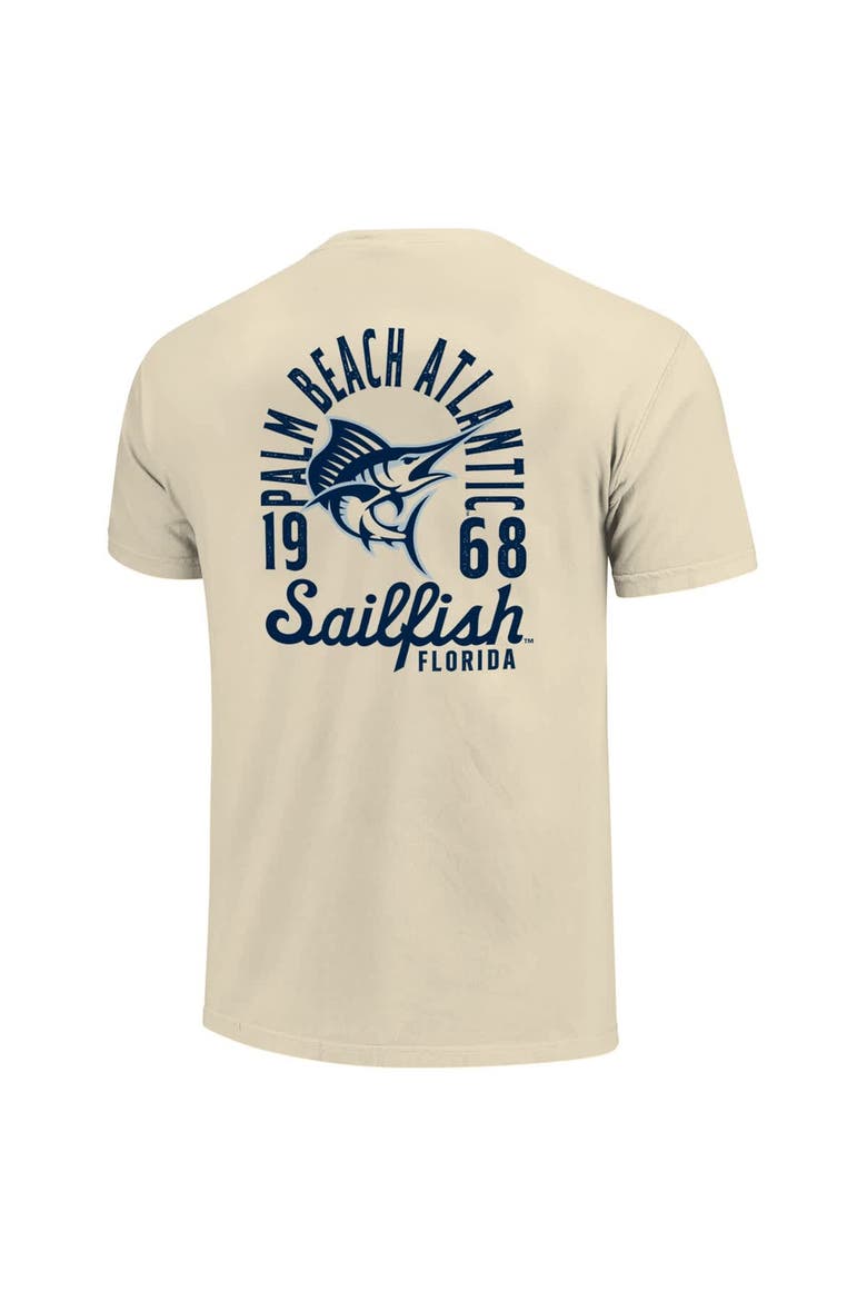 Men's Cream Palm Beach Atlantic Sailfish Comfort Colors Mascot Overlay T-Shirt, Alternate, color, Cream
