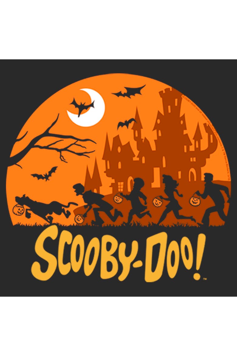 Women's Scooby Doo Moon Silhouette Chase  Graphic T-Shirt, Alternate, color, Black