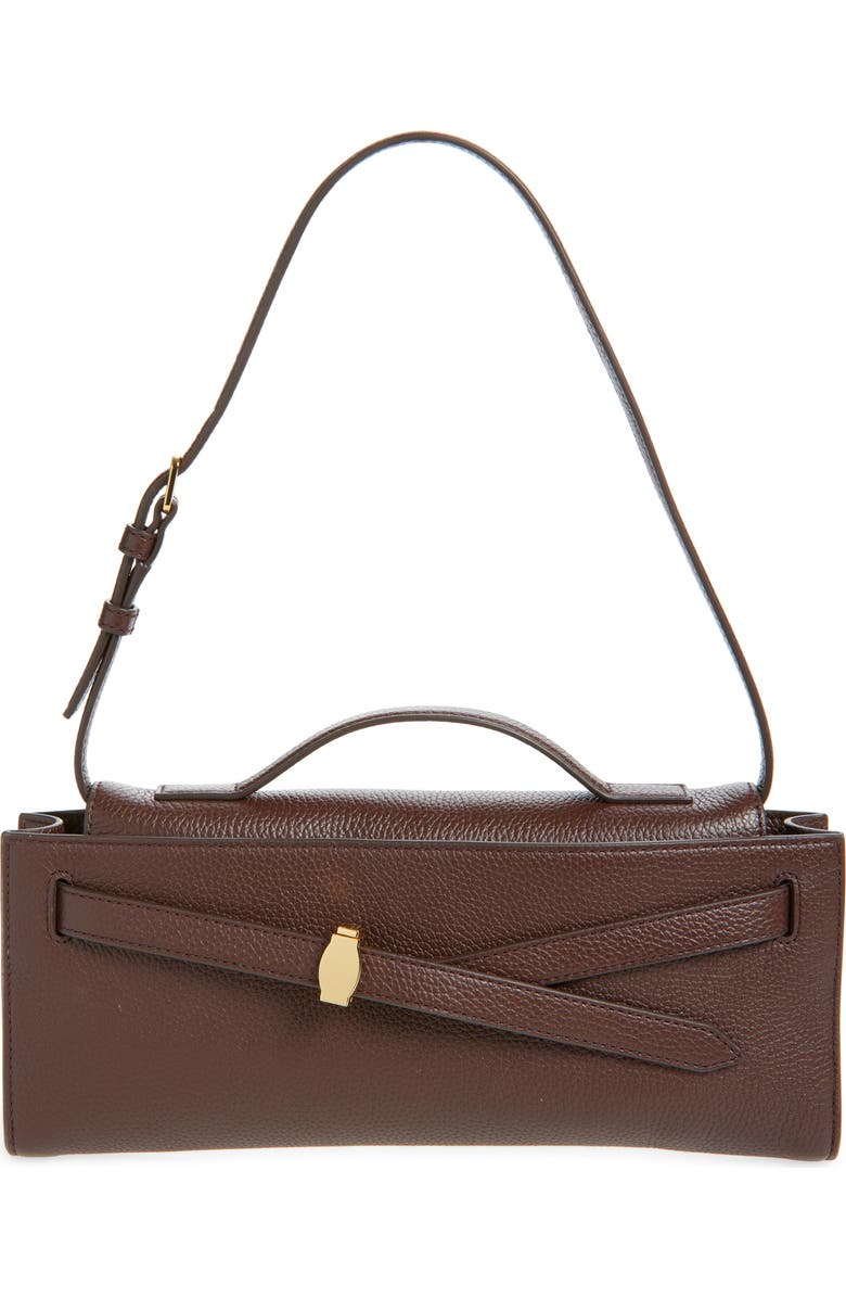 Veronica Beard Dash Leather Clutch, Main, color, Dark Raisin