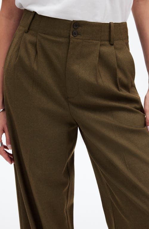 Madewell The Harlow Wide Leg Twill Pants In Green