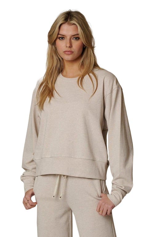 Leisure Lab Womens Cotton Lounge Crew In Quartz