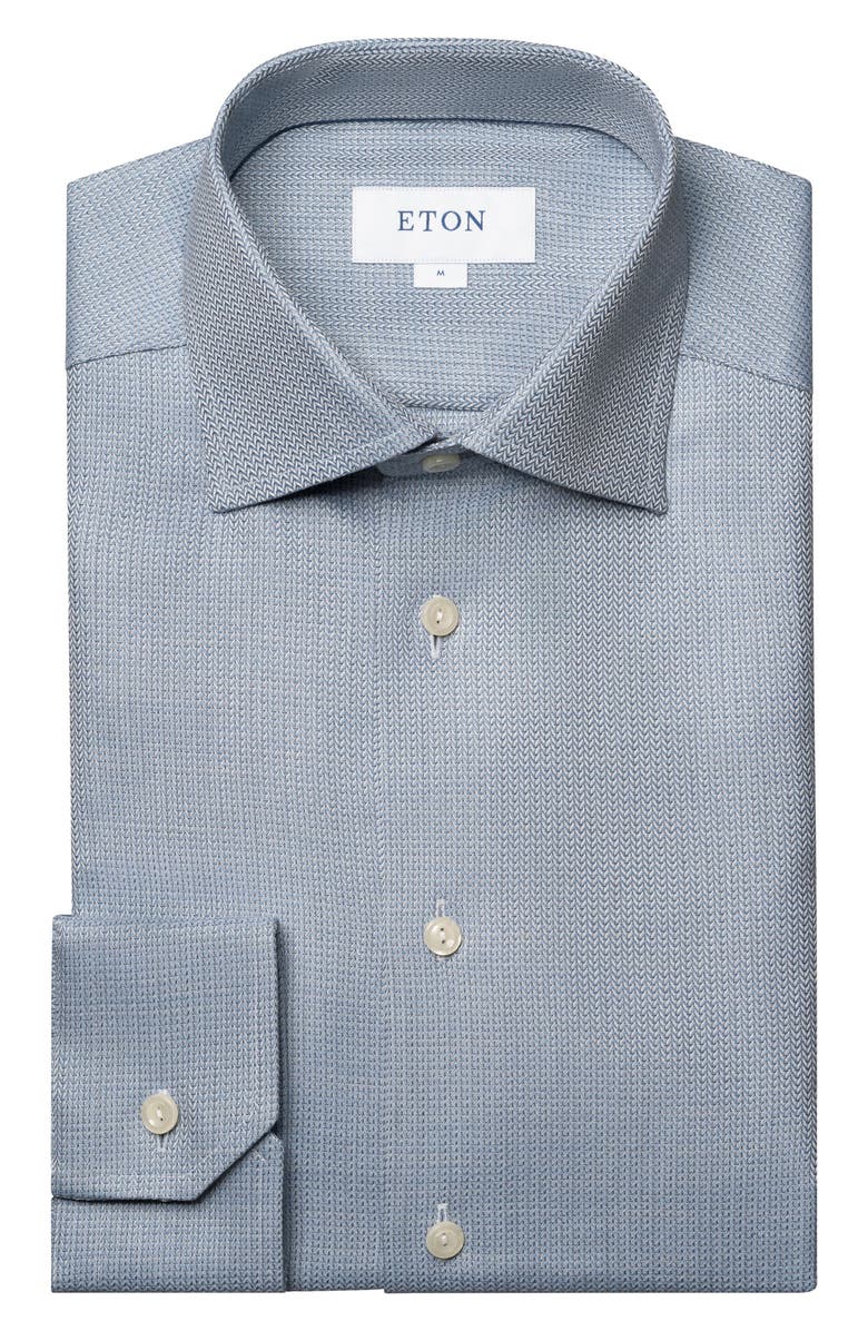 Eton Contemporary Fit Geometric Twill Dress Shirt, Alternate, color,