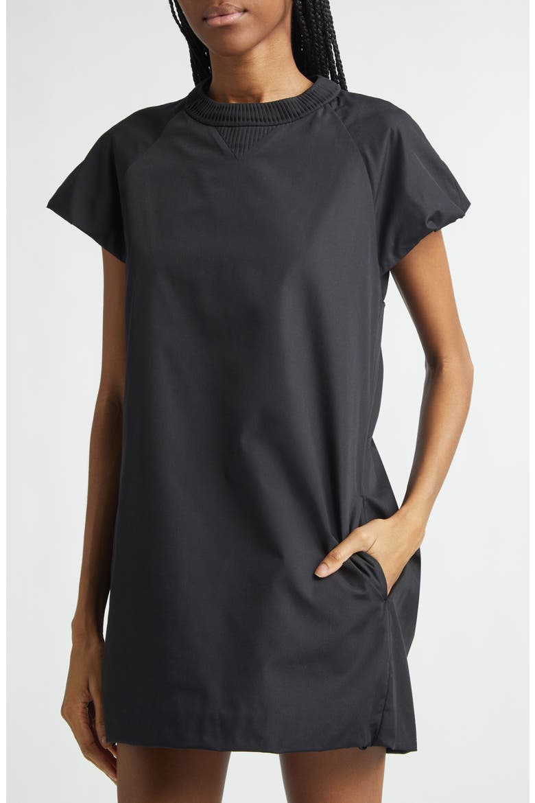 Poplin Sweatshirt Dress, Alternate, color, BLACK