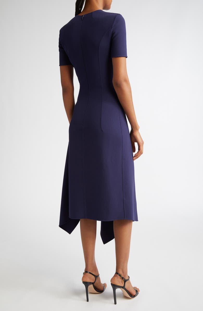 Michael Kors Collection Handkerchief Hem Stretch Wool Dress, Alternate, color, Maritime
