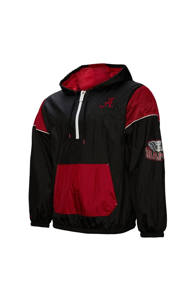Mitchell & Ness Men's Mitchell & Ness Black Alabama Crimson Tide Team 3.0 Anorak Half-Zip Hoodie, Alternate, color, 