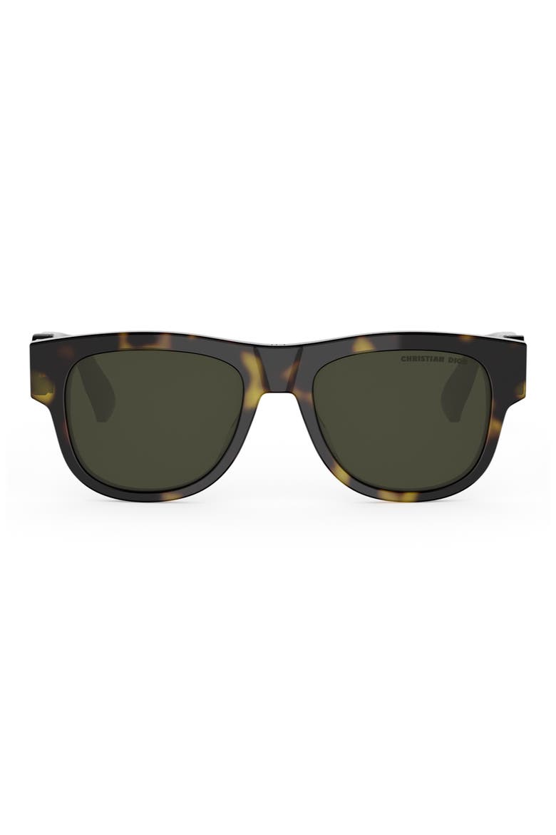 'DiorOblique S4I 53mm Mirrored Geometric Sunglasses, Main, color, DARK HAVANA / GREEN