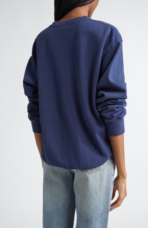 Sporty And Rich Sporty & Rich California Cotton Crewneck Sweatshirt In Navy