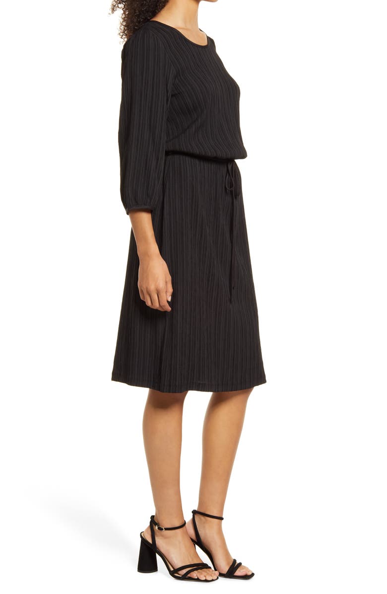 Connected Apparel Tie Waist Long Sleeve Dress, Alternate, color, 