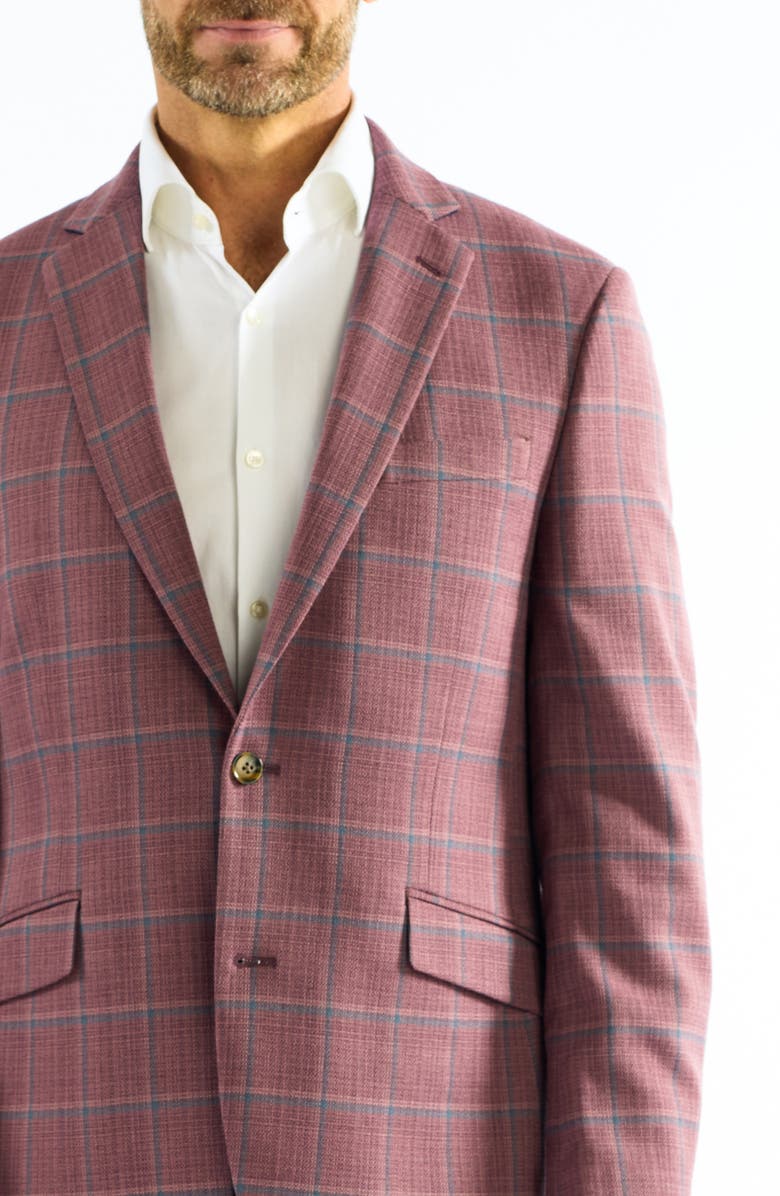 SAVILE ROW CO Windowpane Sport Coat, Alternate, color, Berry
