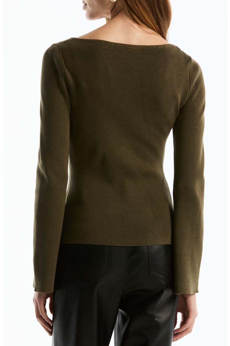 Wide Neck Keyhole Sweater, Alternate, color, OLIVE NIGHT