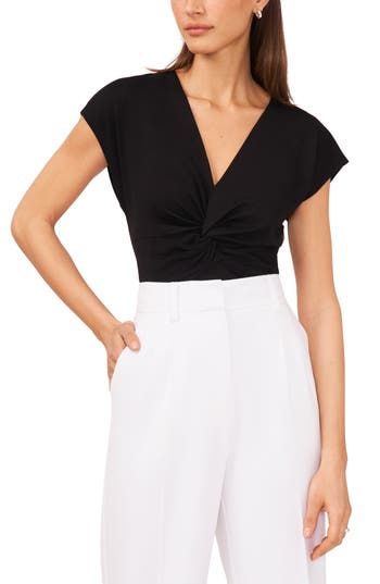 Halogen ® Twist Knit Top In Black