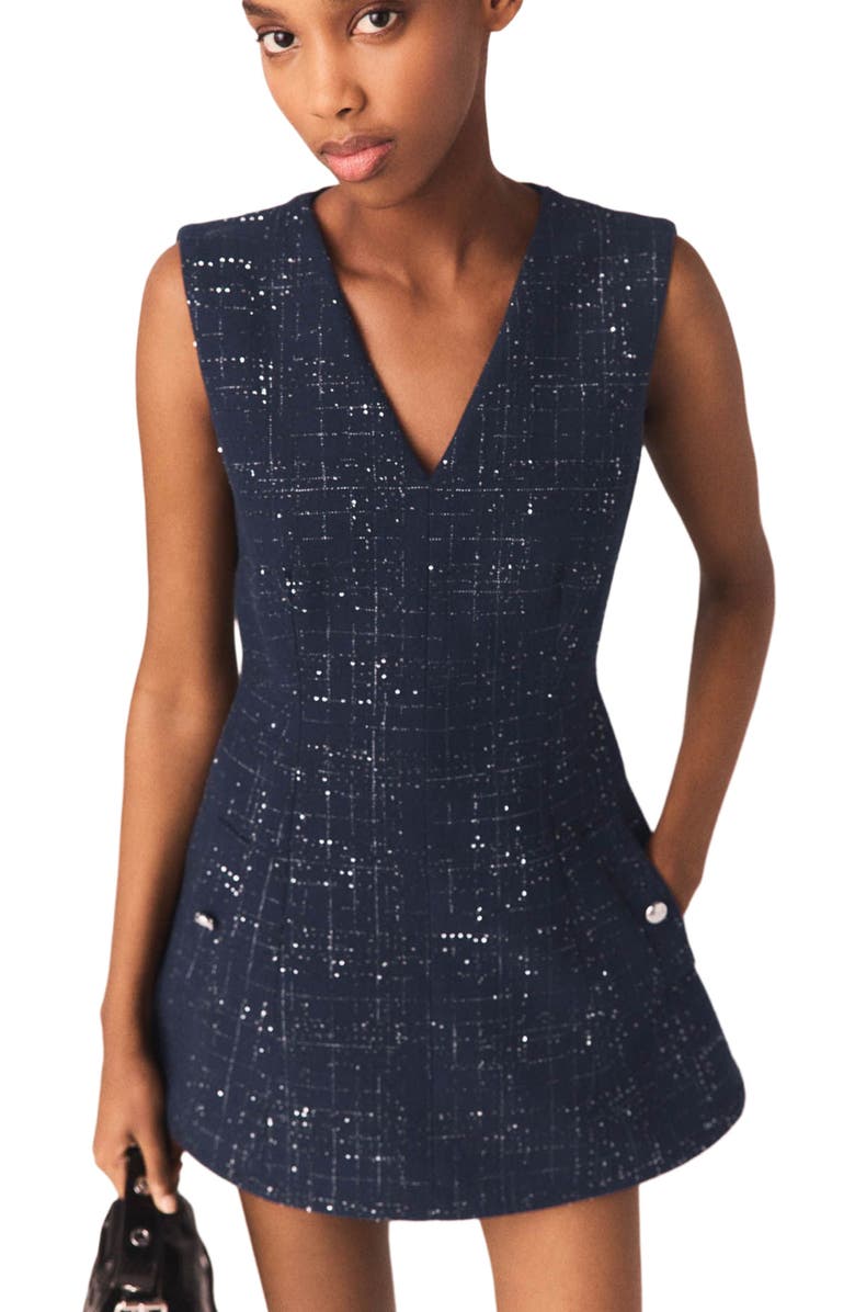 maje Playsuit dress, Alternate, color, Navy