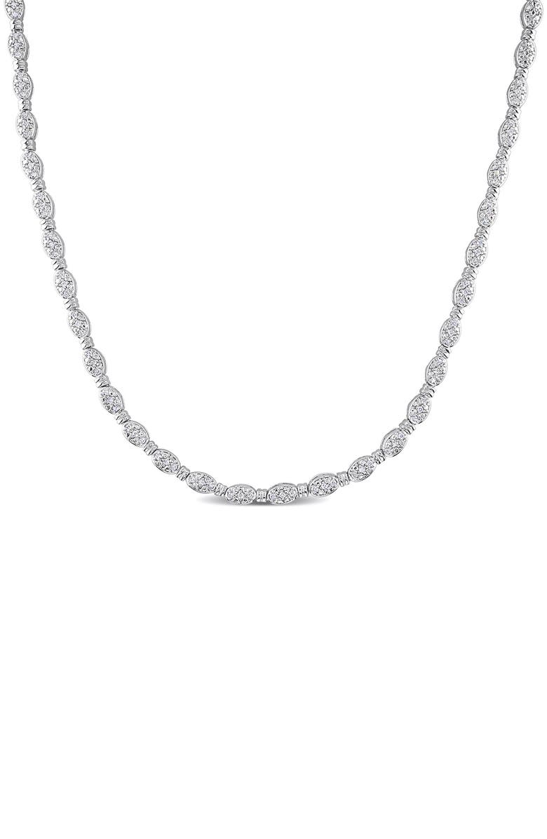 DELMAR Sterling Silver Pavé Diamond Tennis Necklace - 0.50ct., Main, color, 