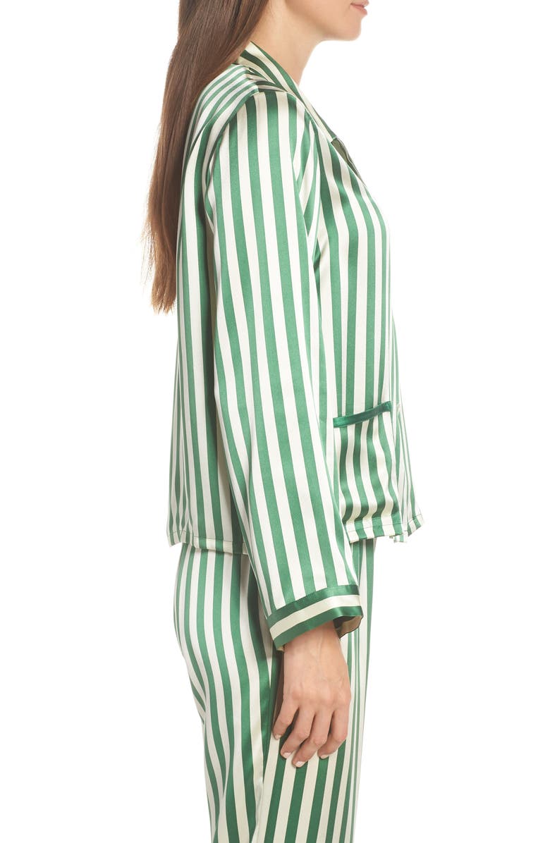 Morgan Lane Ruthie Silk Stripe Pajama Top, Alternate, color, 