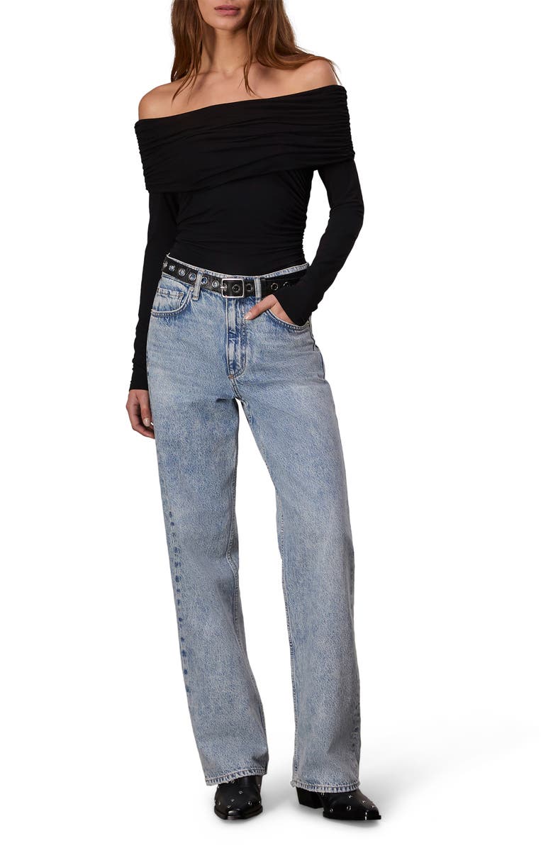 rag & bone Luca Off the Shoulder Long Sleeve Jersey Top, Alternate, color,