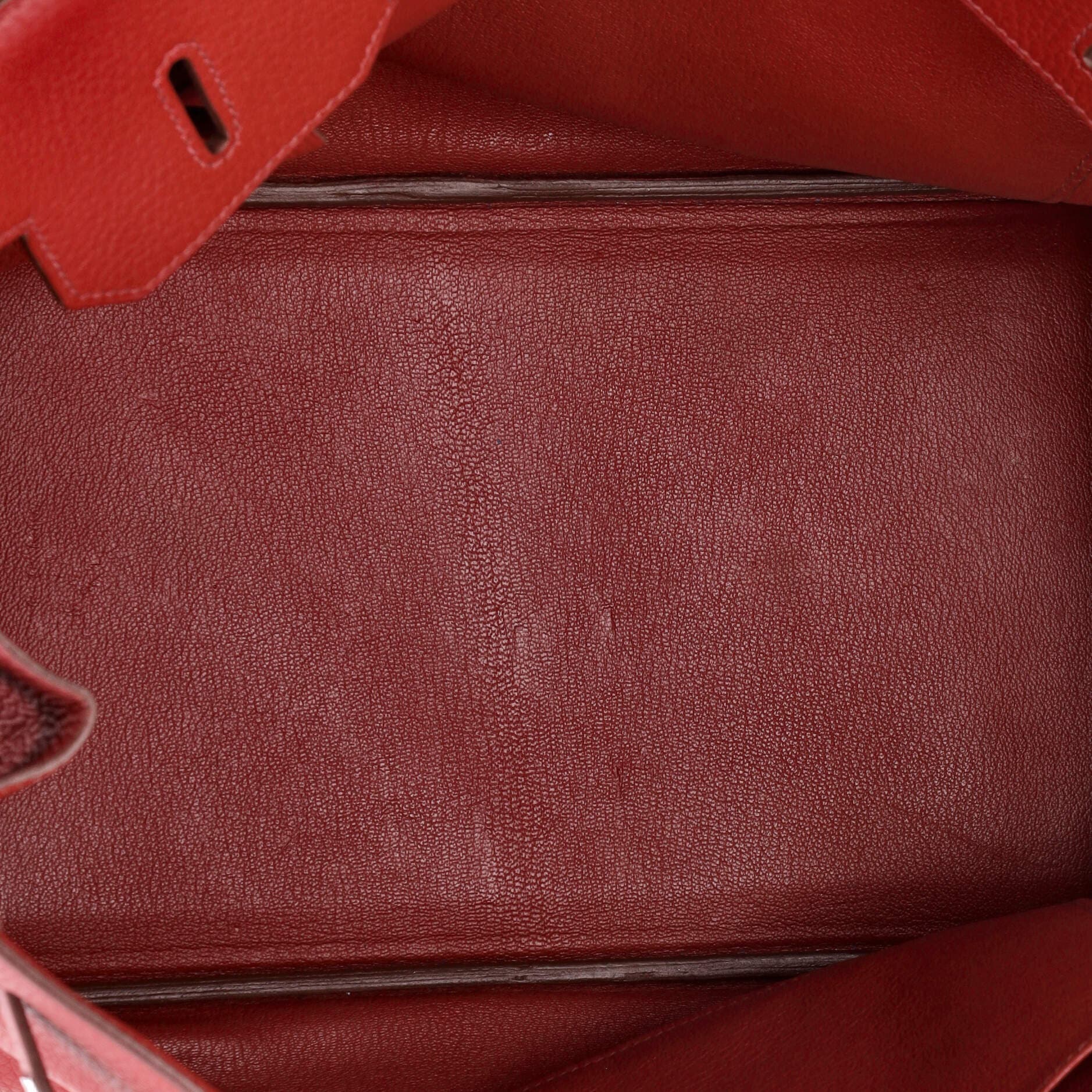 Pre-Owned Hermes Birkin Handbag Red Clemence with Palladium Hardware 35, Alternate, color, Rouge Garance