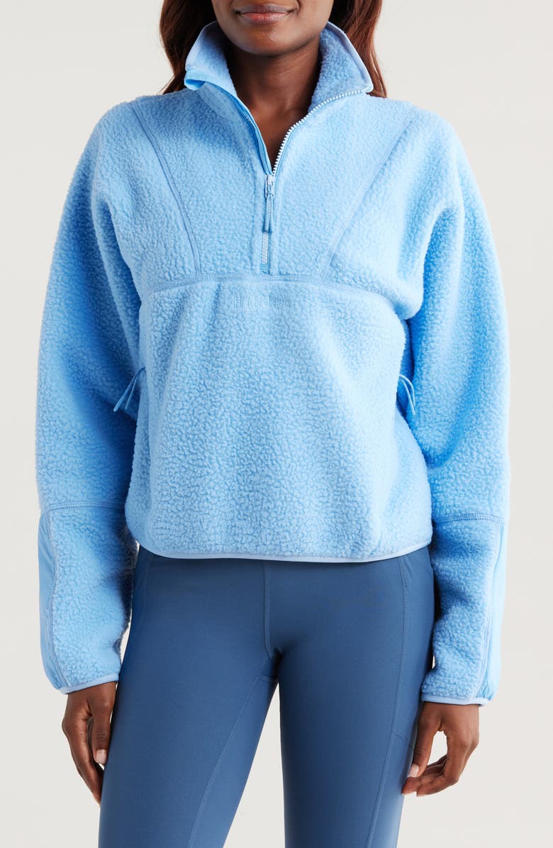 Halfdays Pieper Water Repellent Recycled Polyester Fleece Quarter Zip Top, Main, color, Forget Me Not