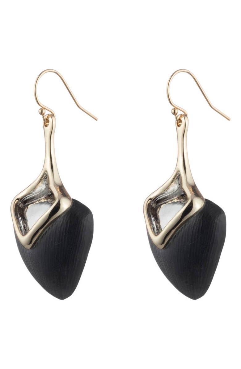 Alexis Bittar Two-Tone Sculptural Drop Earrings, Alternate, color, Black