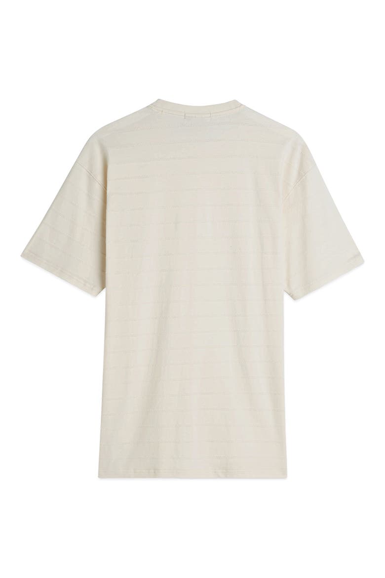 Structured Stripe Jacquard Stretch Cotton T-Shirt, Alternate, color, EGGNOG