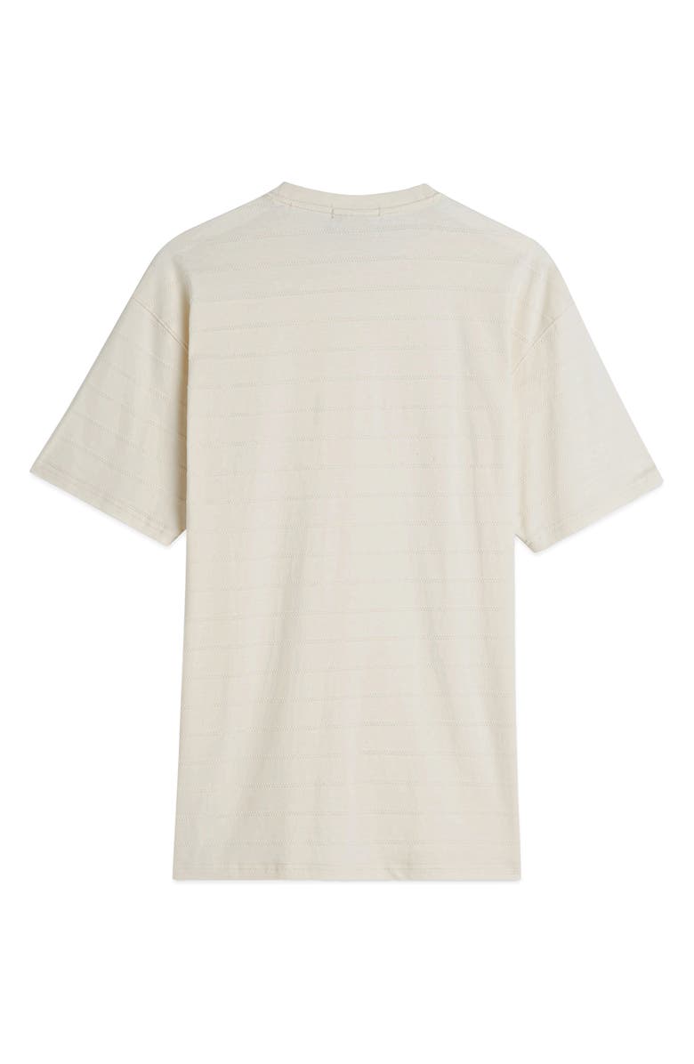 Scotch & Soda Structured Stripe Jacquard Stretch Cotton T-Shirt, Alternate, color, Eggnog