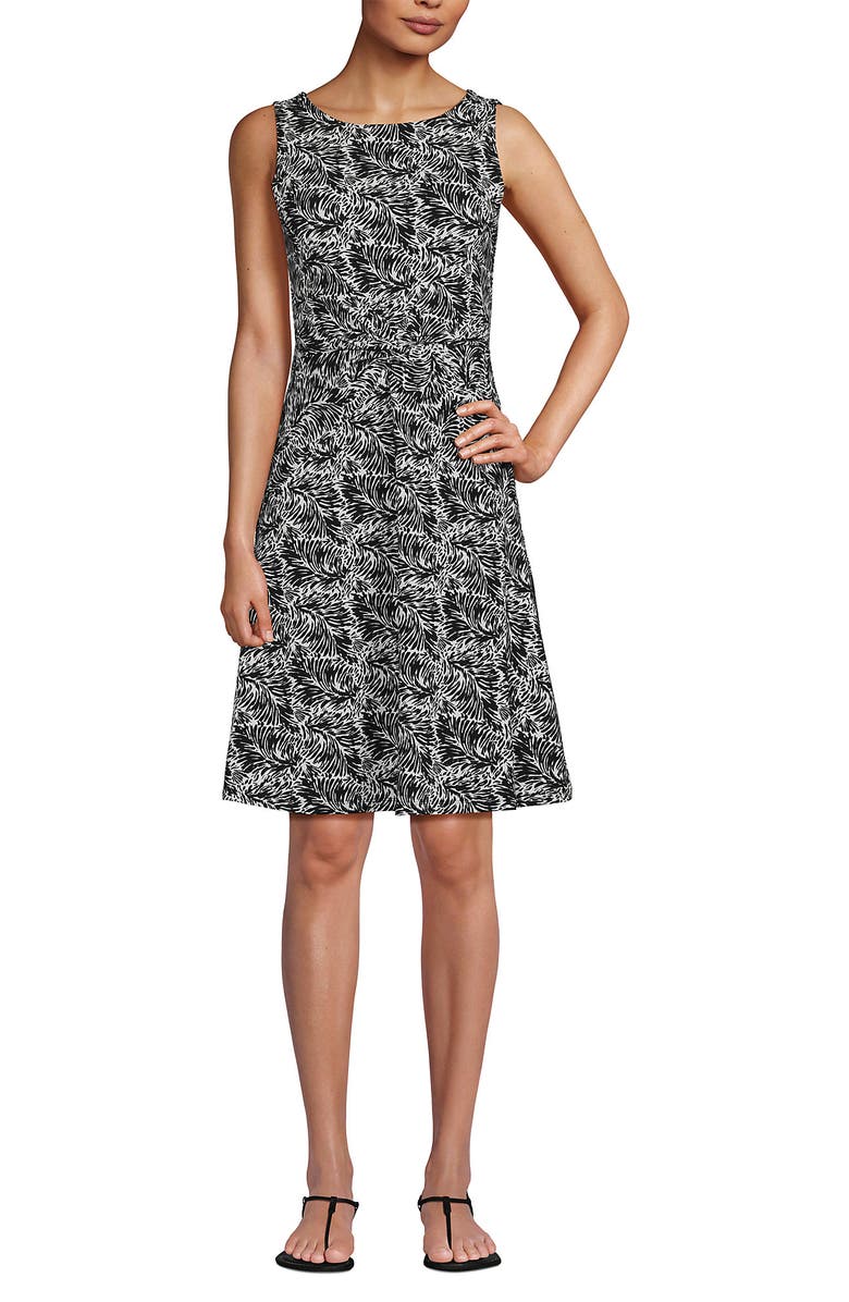 Lands' End Cotton Modal Boatneck Twist Dress, Main, color,