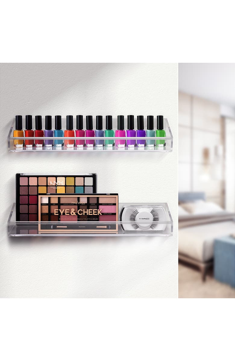 SORBUS Acrylic Bathroom Shelf - Set of 2, Alternate, color, Clear