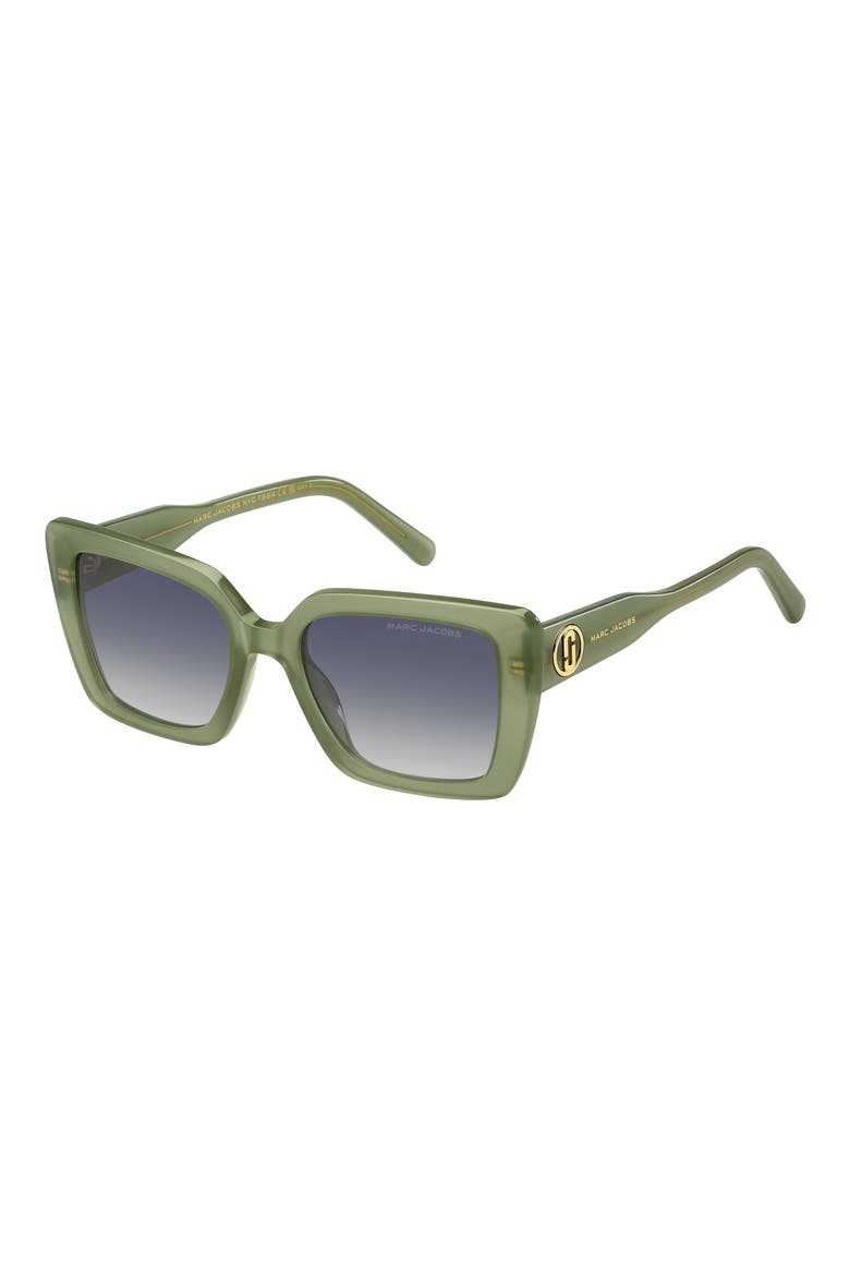 52mm Gradient Square Sunglasses, Alternate, color, GREEN/ GREY SHADED BLUE