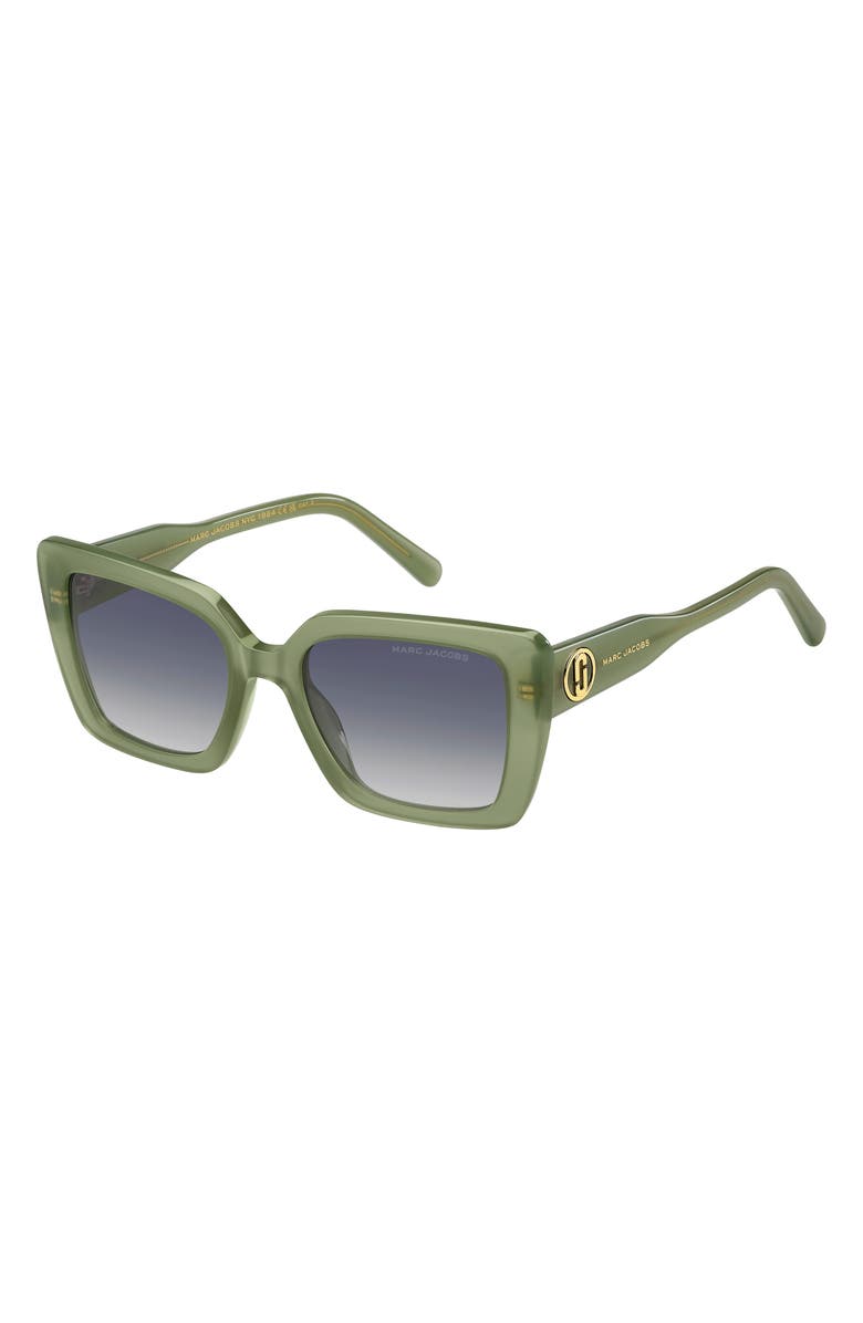 Marc Jacobs 52mm Gradient Square Sunglasses, Alternate, color, Green/ Grey Shaded Blue