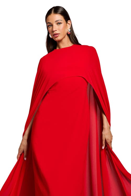 Coast Cape Sleeve Maxi Dress In Red