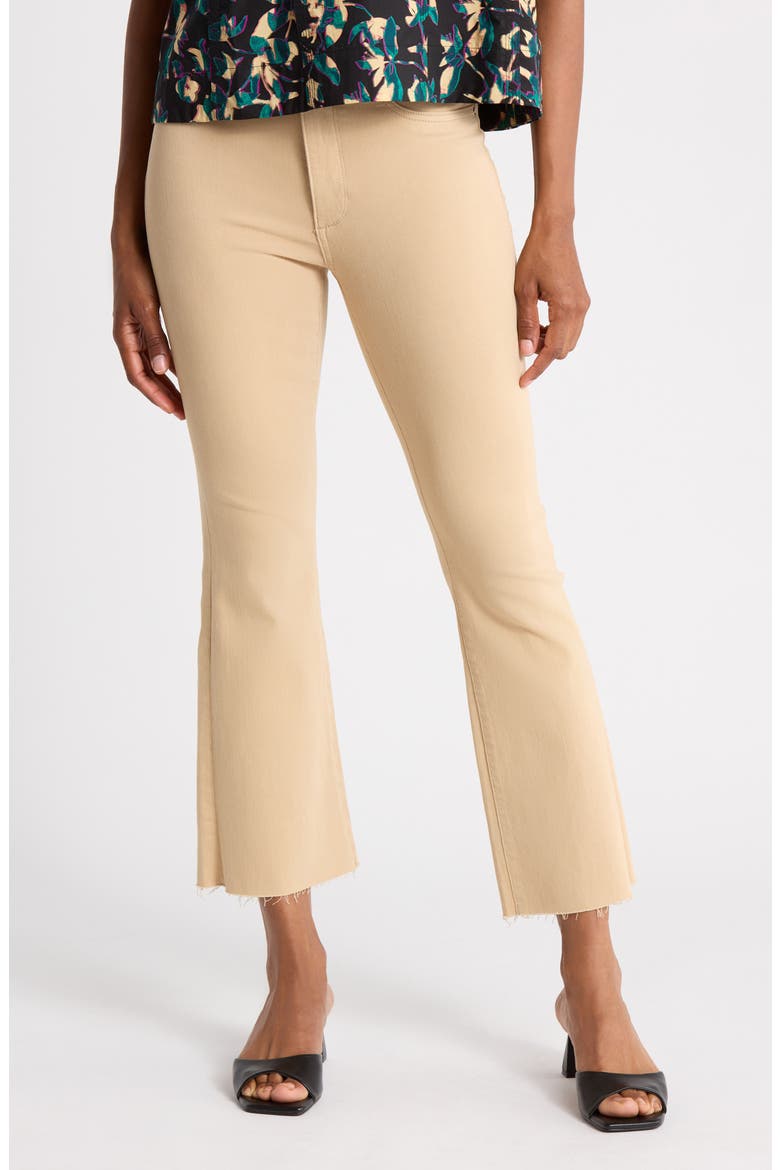 Bridget High Waist Raw Hem Crop Bootcut Jeans, Main, color, ALMOND