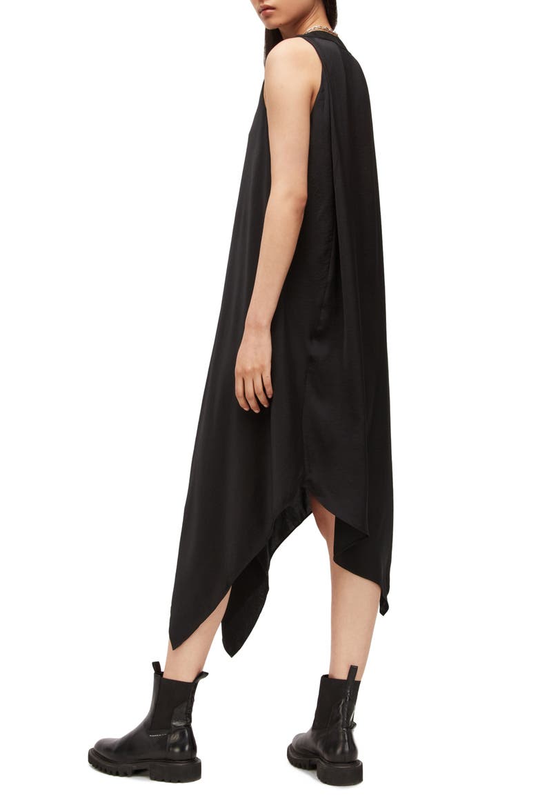 Blaze Satin Dress, Alternate, color, BLACK