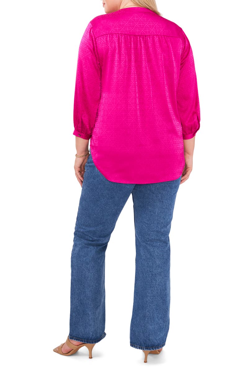 Vince Camuto V-Neck Jacquard Blouse, Alternate, color, 