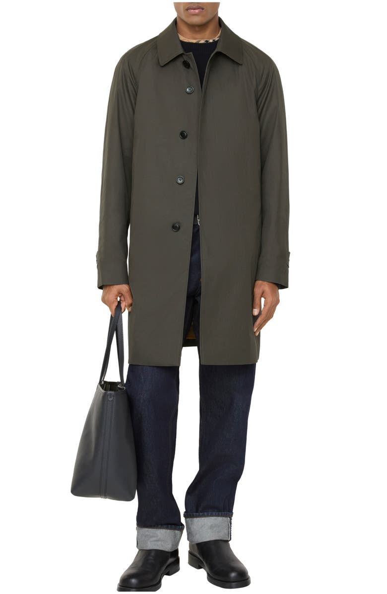 Burberry Mid-length Tropical Gabardine Camden Car Coat, Main, color, Graphite Grey
