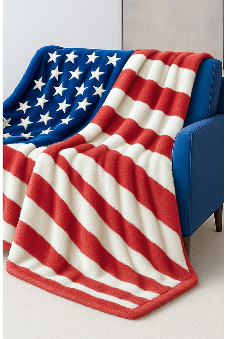 American Flag Throw Blanket, Alternate, color, RED/ WHITE/ BLUE