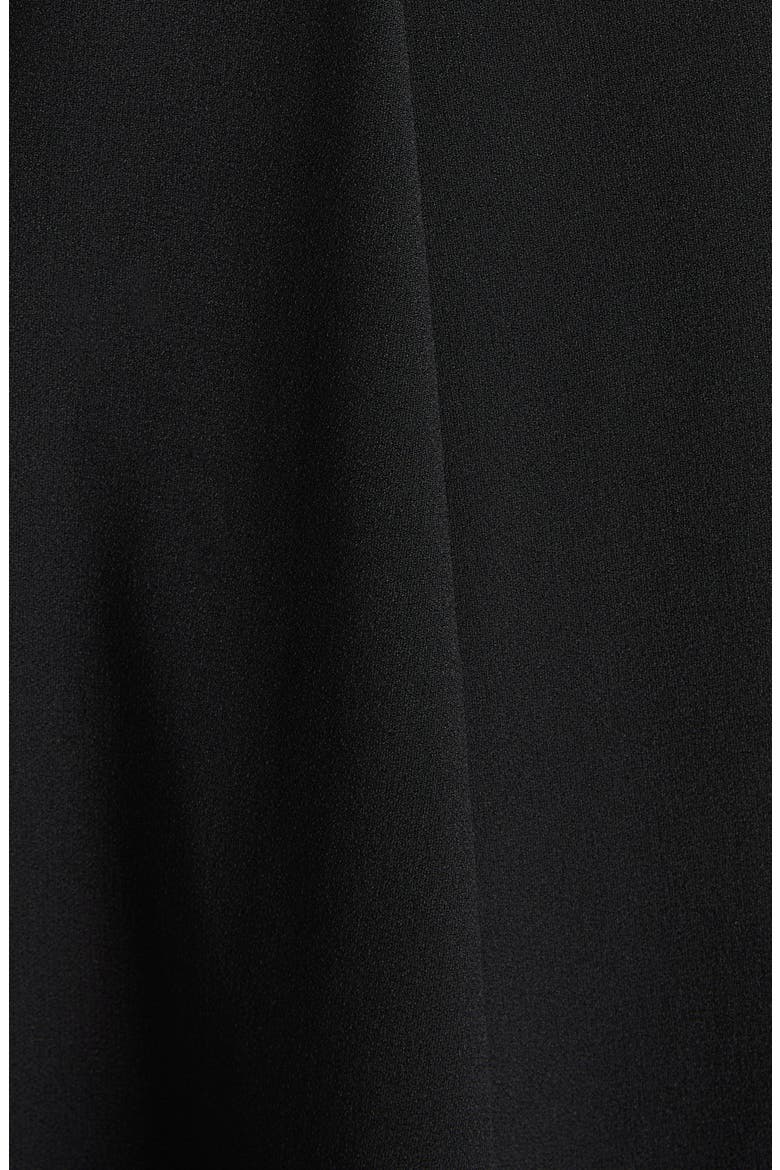 Contrast Draped Neck Crepe Gown, Alternate, color, BLACK/ OFF WHITE