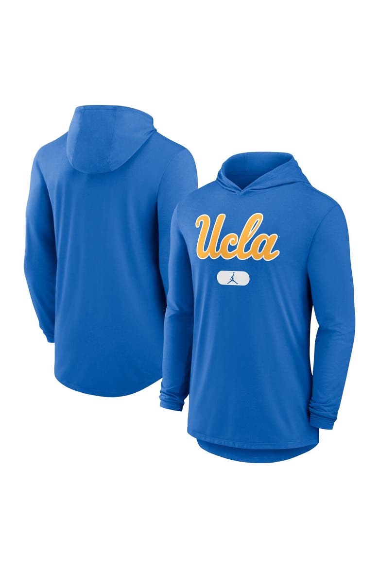 Men's Jordan Brand Blue UCLA Bruins Lightweight Performance Long Sleeve Hoodie T-Shirt, Main, color, Blue
