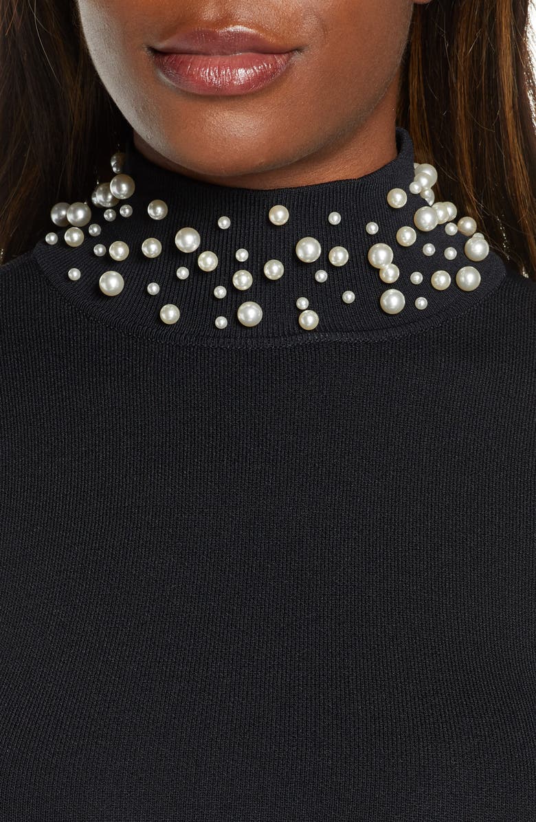 Eliza J Long Sleeve Fit & Flare Sweater Dress, Alternate, color,