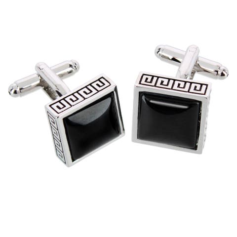 Langford Square Opal Stone Filigree Edged Cufflinks
