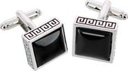 Trafalgar Langford Square Opal Stone Filigree Edged Cufflinks
