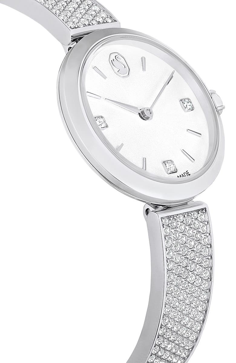 Swarovski Illumina Bracelet Watch, 27mm, Alternate, color, Silver