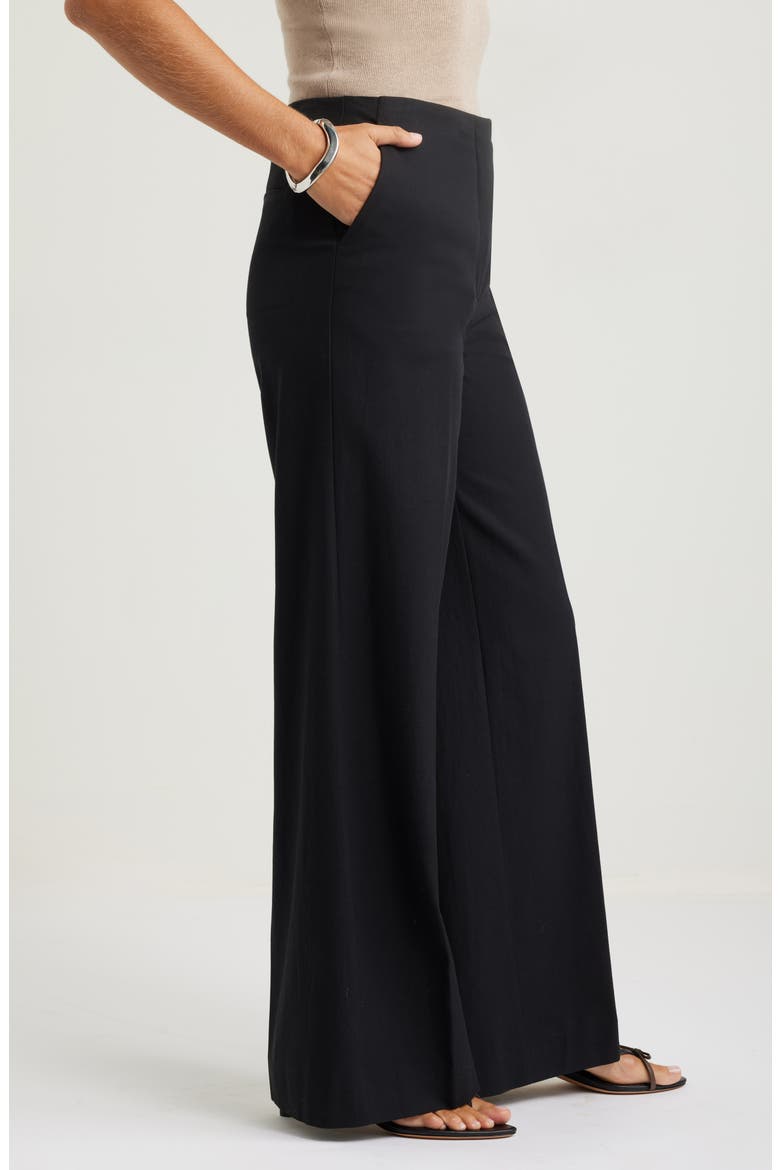 High Waist Wide Leg Pants, Alternate, color, BLACK
